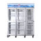 ตู้เย็นกระจกนิรภัย 6 บานในเชิงพาณิชย์ตู้เย็นคูลลิ่งคอมเพรสเซอร์แบบ Dual