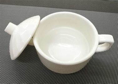 4 &amp;#39;&amp;#39; สีขาววางซ้อน Porcelain Soup ชาม Porcelain China ชุดอาหารค่ำน้ำหนัก 259g